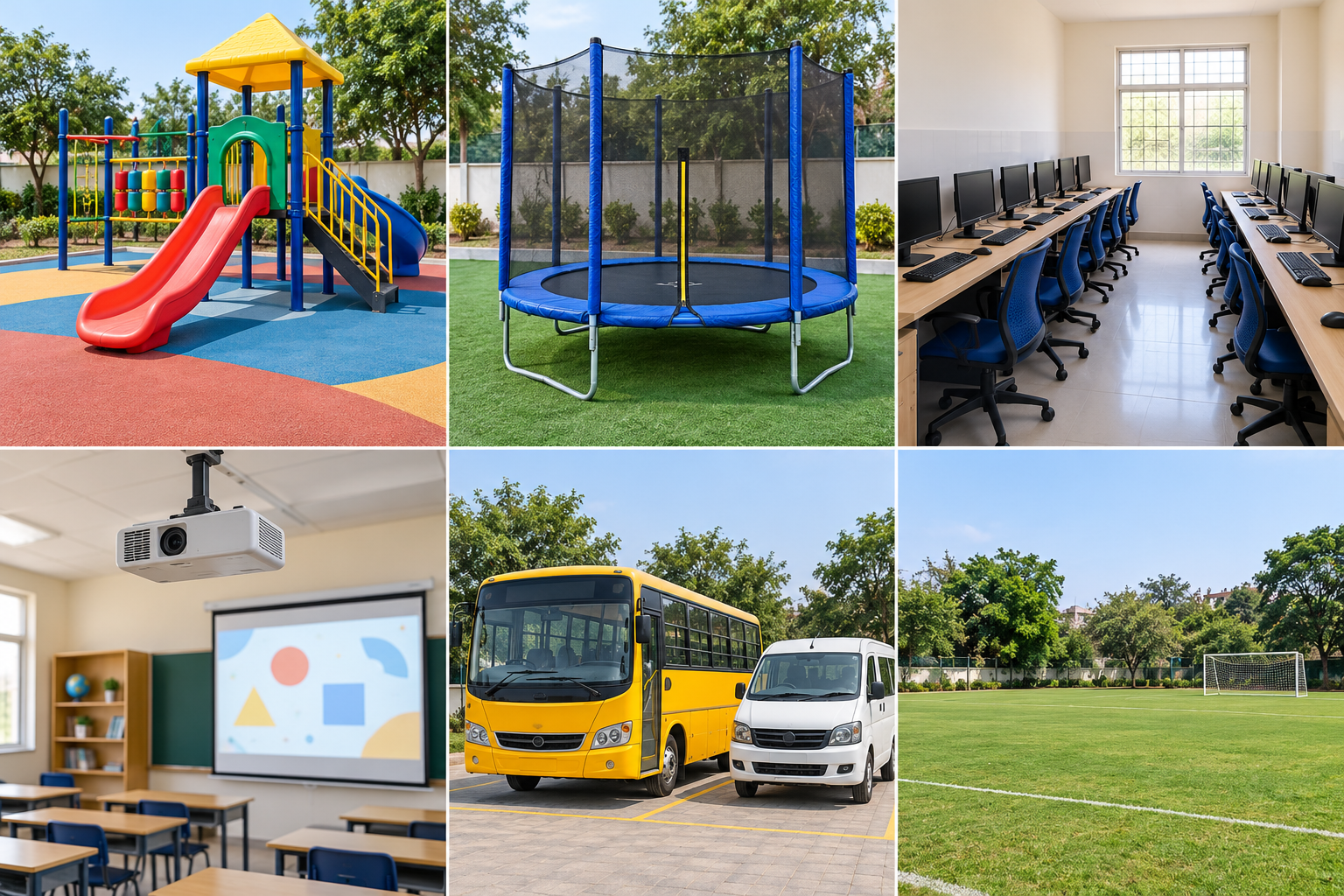 Representative children’s slide and play area